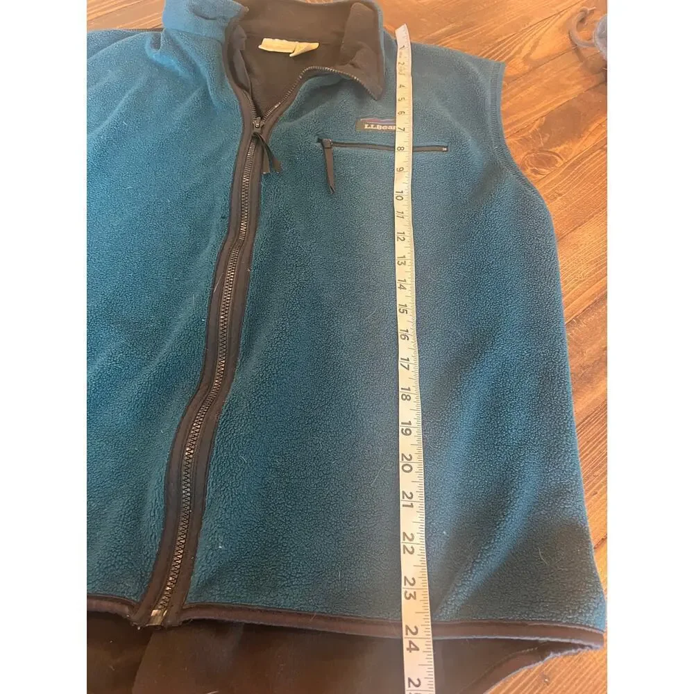 LL Bean Colorblock Fleece Vest Men XL Travel Camping Outdoor Hiking Layer Warm